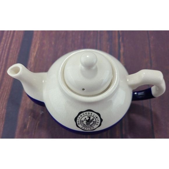 Miniature Tea and Teapot Blue and White By Mackwoods Of Ceylon Rare - Picture 7 of 10